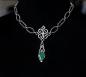 Preview: Keltisches Collier aus Antique Pewter mit echtem Smaragd