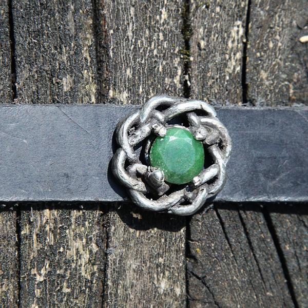 keltisches lederarmband mit smaragd